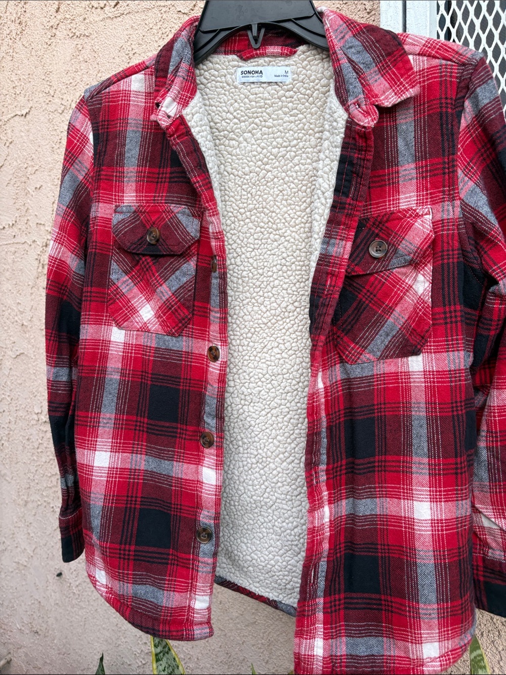 Sonoma Boy’s Plaid Sherpa Flannel Jacket & Levi’s Plaid Flannel Bundle